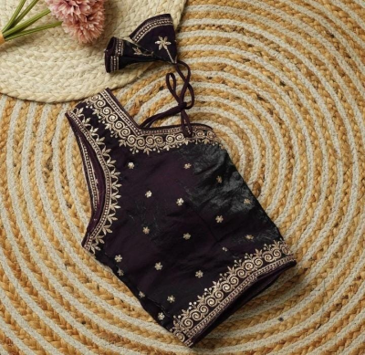 Elegant Deep Purple Designer Blouse - Image 4
