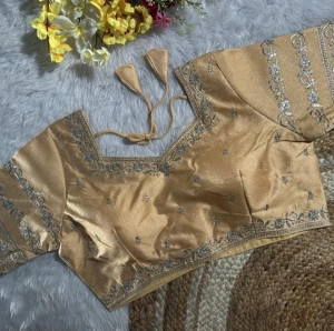 Golden Embroidered Designer Blouse