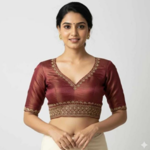 Maroon Embroidered Designer Blouse