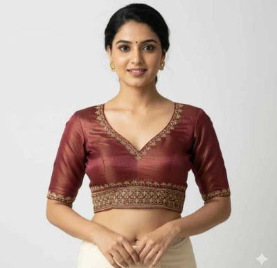 Maroon Embroidered Designer Blouse