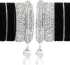 Stylish White Stone Metal Bangles