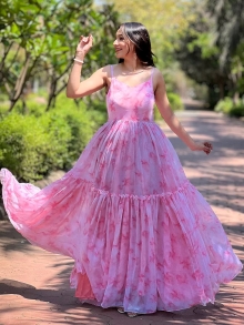 Blush Pink Batik Printed Dress - Image 2