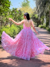 Blush Pink Batik Printed Dress - Image 3