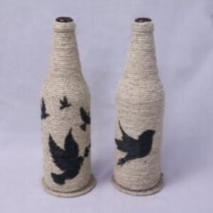Jute Glass Bottle Vase