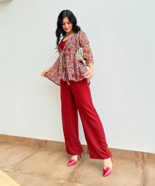 Top Pant Co-ords Set with Jacket