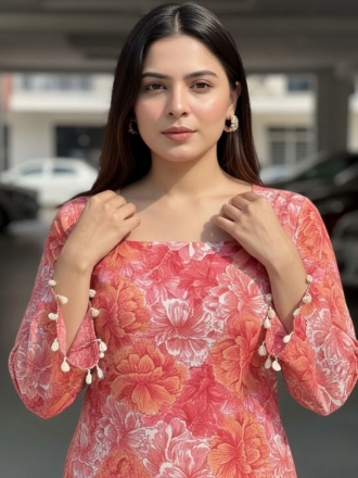 Women Printed Pure Cotton Straight Kurta - Image 3