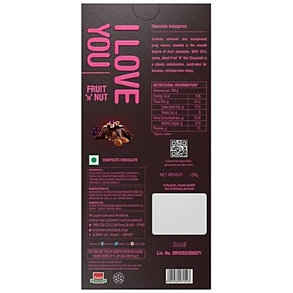 Amul I Love You Fruit N Nut Chocolate - Image 3