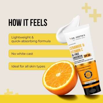 Dr. Sheth’s Sunscreen - SPF 50 PA++++ Ceramide & Vitamin C - Image 5