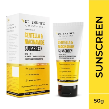 Dr. Sheth's Centella & Niacinamide Oil-Free Matte Sunscreen SPF 50 PA+++