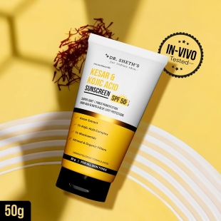 Dr. Sheth's Kesar & Kojic Acid Sunscreen SPF 50+ Pa++++ - Image 2
