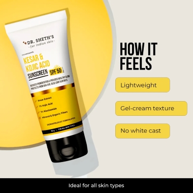 Dr. Sheth's Kesar & Kojic Acid Sunscreen SPF 50+ Pa++++ - Image 6