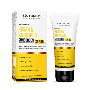 Dr. Sheth's Kesar & Kojic Acid Sunscreen SPF 50+ Pa++++