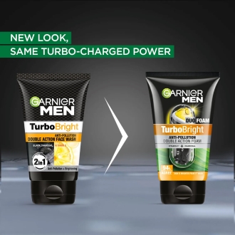 Garnier Men Facewash| Brightening & Anti-Pollution, Turbo Bright Double Action| - Image 3