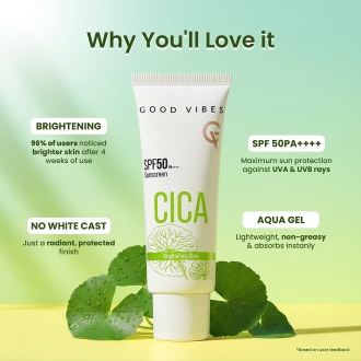 Good Vibes CICA Brightening Glow Sunscreen SPF 50 PA++++ - Image 2