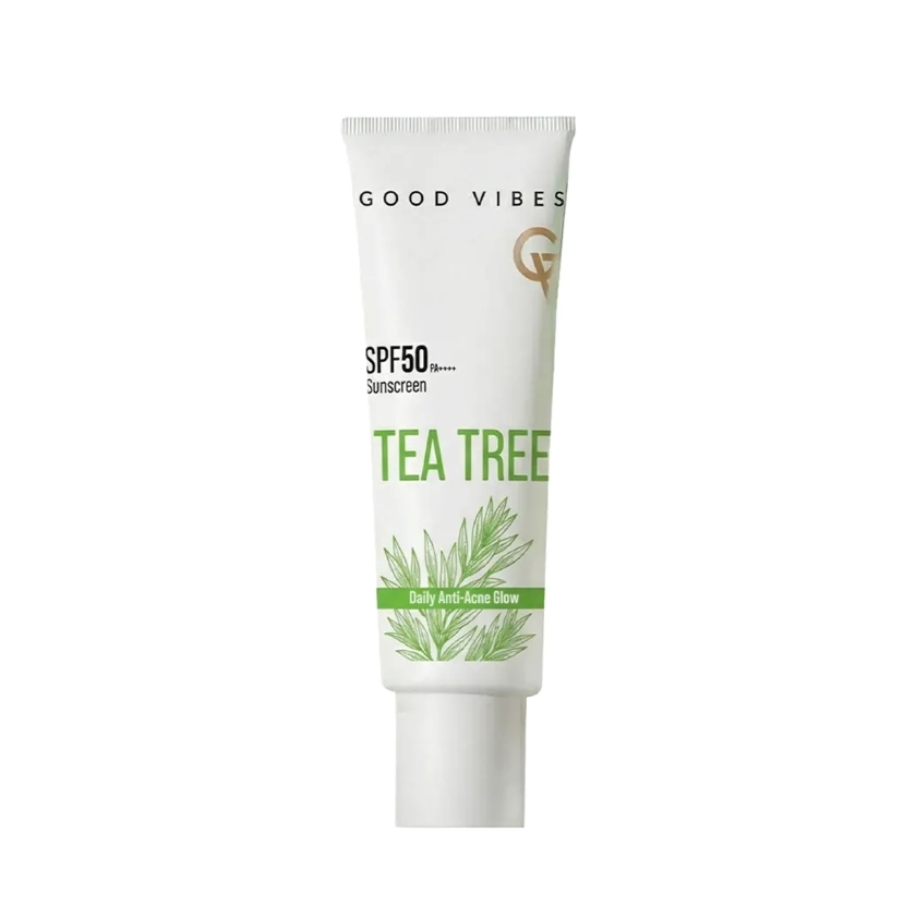 Good Vibes Tea Tree SPF 50 PA++++ | Daily Acne Care Glow | Non-Oily Sunscreen