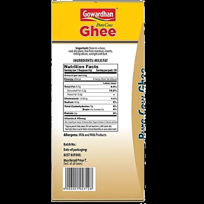Gowardhan Pure Cow Ghee (Pouch) - Image 2