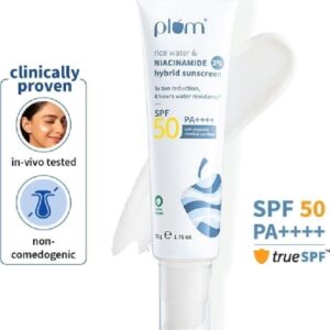 Plum Sunscreen - SPF 50 PA++++ 2% Niacinamide & Rice Water Sunscreen